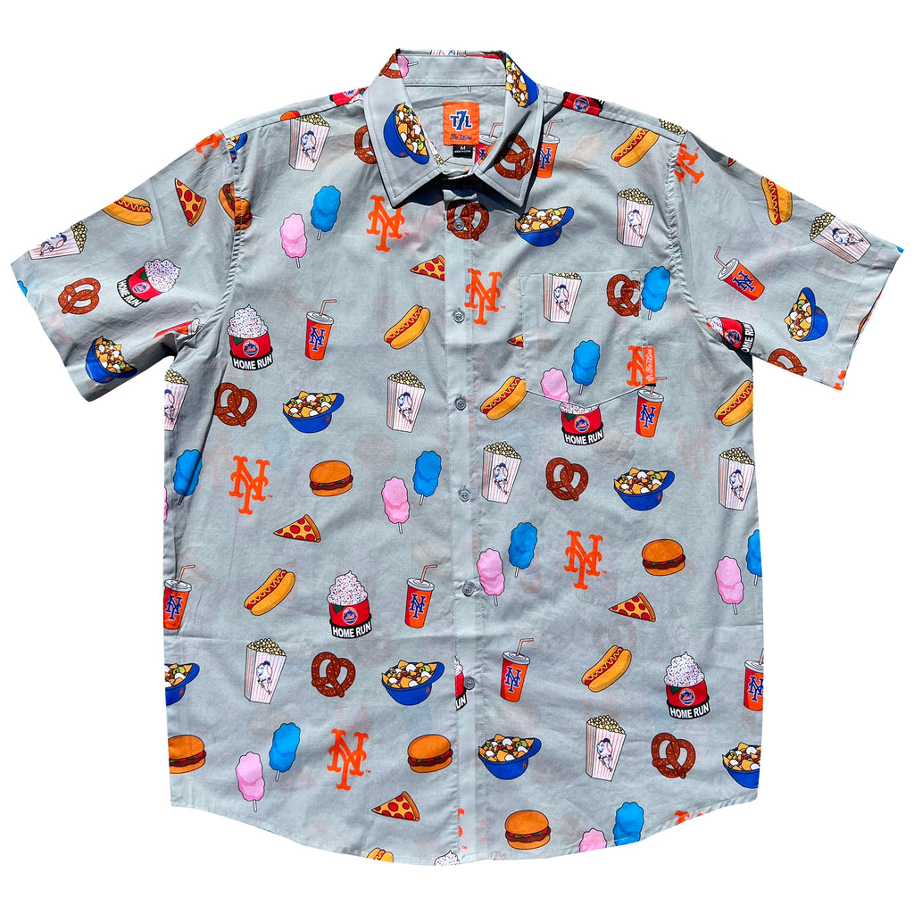 Mets Party Time Button Up Shirt (ORANGE)