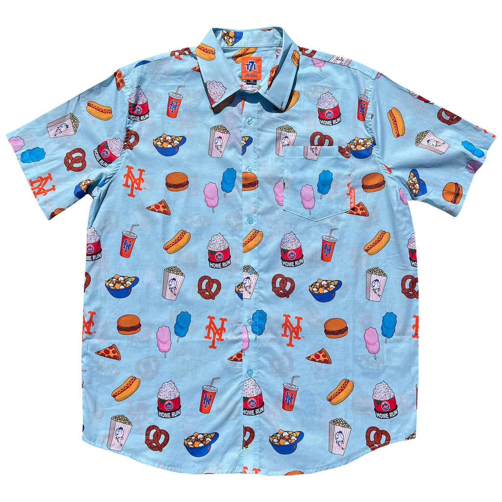 Mets Fan Feast Button Up Shirt (ORANGE)