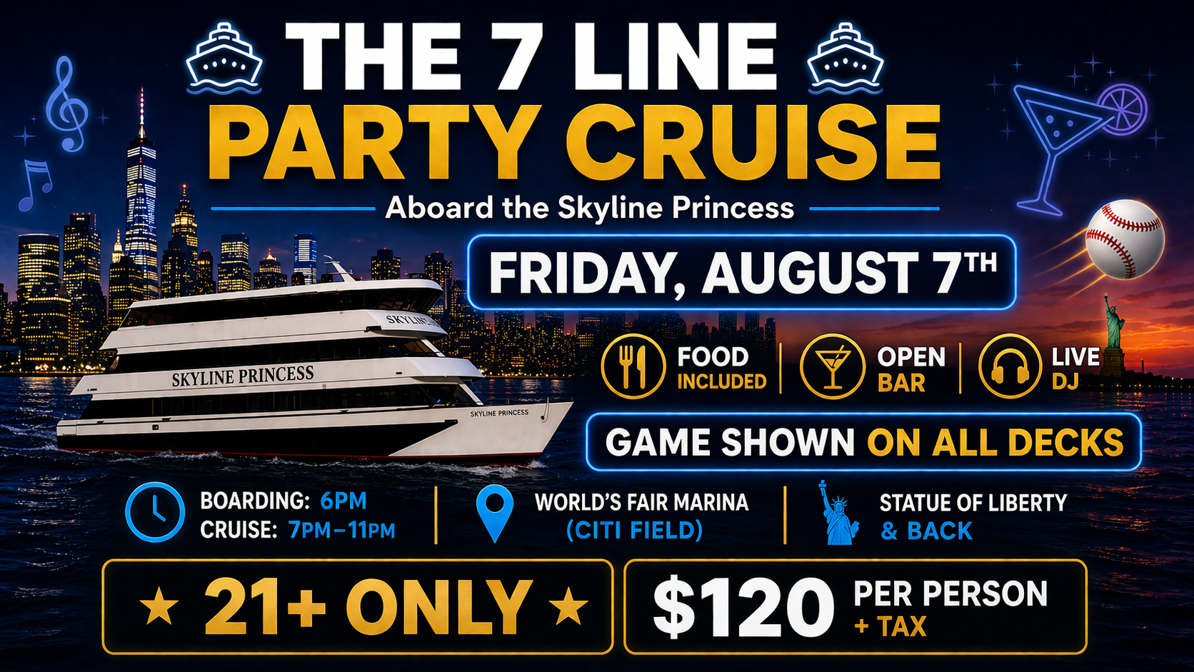 The 7 Line Party Cruise On The Skyline Princess