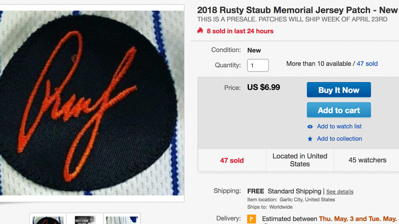 Knock off Rusty Staub patches on eBay? Not cool.