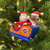 Mr. and Mrs. Met Claus Sleigh - Christmas Tree Ornament