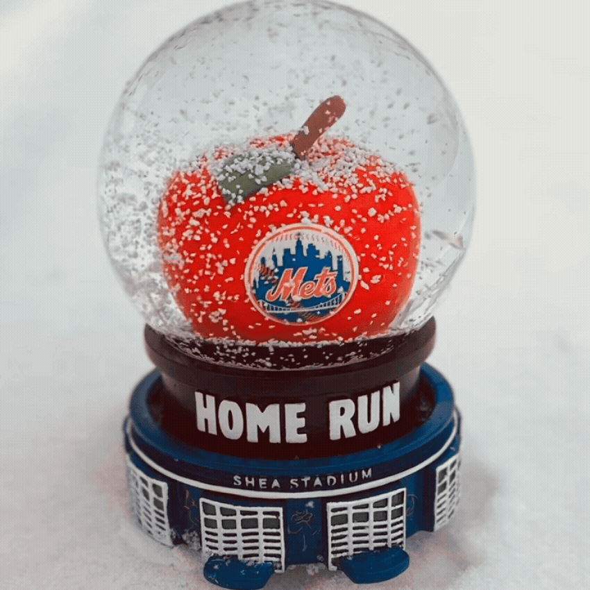 Mets Home Run Apple Shea Stadium Snow Globe