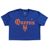 Straight Outta Queens | Ladies crop top (Blue)