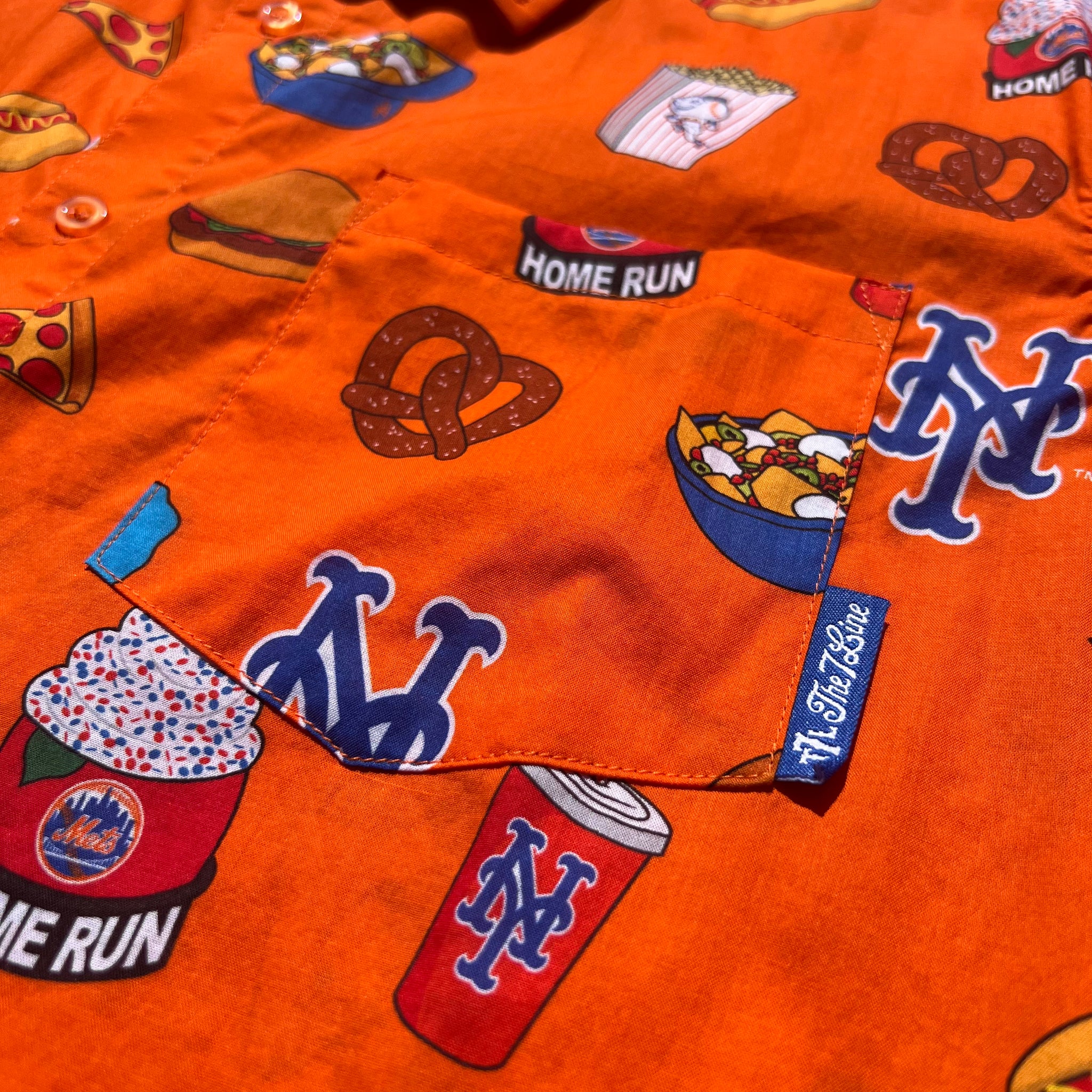 Mets Fan Feast Button Up Shirt (ORANGE)