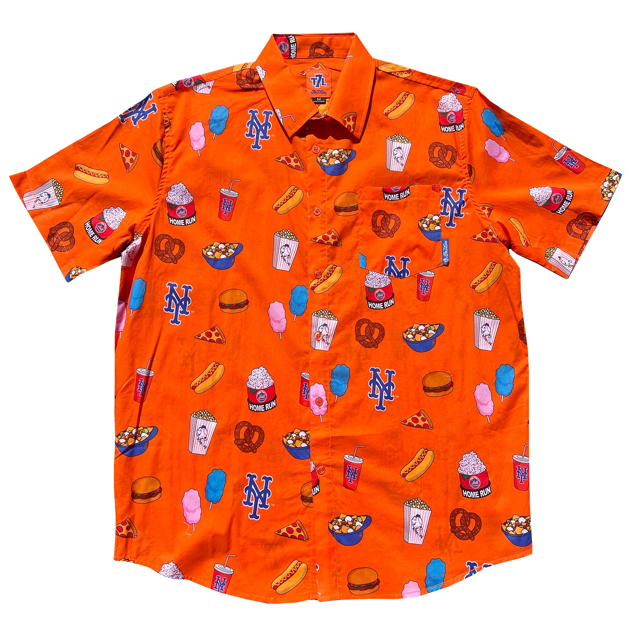 New York Mets Orange Hawaiian Shirt - Freedomdesign